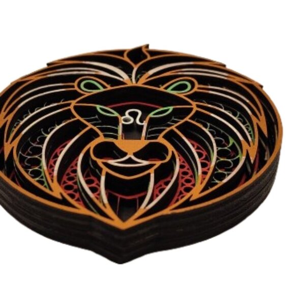 Leo Zodiac Sign Layered Design. Refrigerator magnet. - Picture 2 of 3